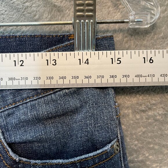 Women Y2K Hip Hop Rhinestone Indigo Low Rise Stretch Bootcut Flare Denim Jean 4P - Picture 6 of 11